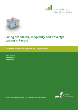 Living standards, inequality and poverty