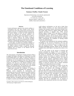 The Emotional Conditions of Learning