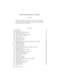 Partition Bijections, a Survey - UCLA Department of Mathematics