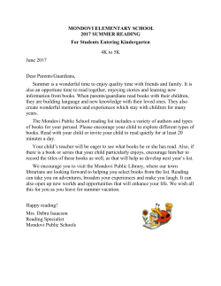 Summer Reading Log - Mondovi School District