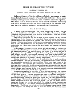 THREE TUMORS OF THE THYROID Malignant tumors of the thyroid
