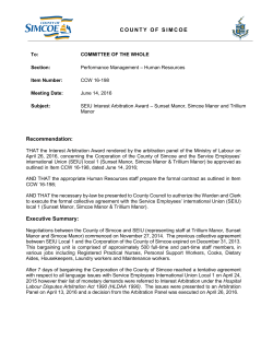 THAT the Interest Arbitration Award rendered by