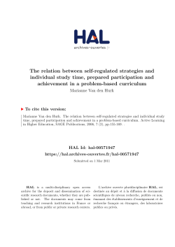 The relation between self-regulated strategies and individual