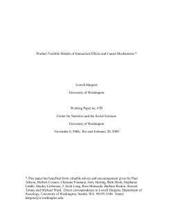 Product-Variable Models of Interaction Effects and Causal