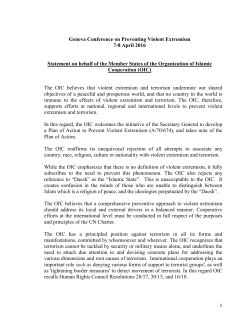 Geneva Conference on Preventing Violent Extremism