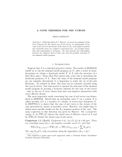 A CONE THEOREM FOR NEF CURVES 1. Introduction Suppose