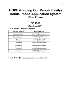1 HOPE (Helping Our People Easily) Mobile Phone Application