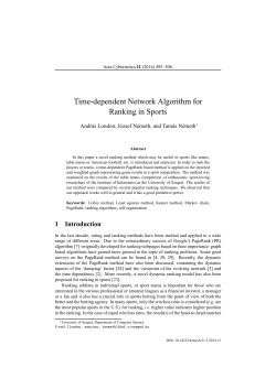 Time-dependent Network Algorithm for Ranking in Sports