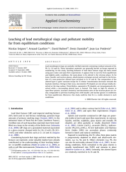 Leaching of lead metallurgical slags and pollutant mobility far from