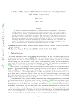 A note on the strong formulation of stochastic control problems with