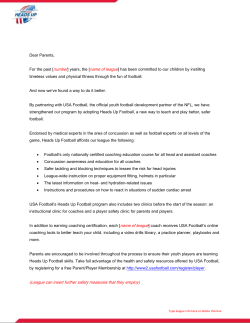 Dear Parents, For the past [number] years, the [name of league] has