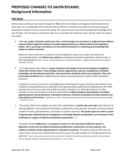 PROPOSED CHANGES TO SALPN BYLAWS: Background Information