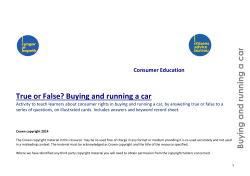 True or false? - buying and running a car [ 350 kb]