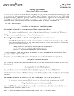 May 12, 2013 Pastor Jim Cecy Galatians 6:6