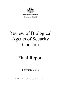 Review of Biological Agents of Security Concern