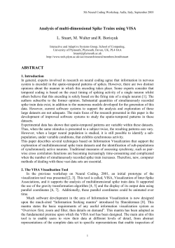 Stuart, L., Walter, M., Borisyuk, R., Analysis of