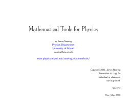 Mathematical Tools for Physics