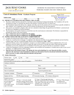 Cost of Attendance Form - Jack Kent Cooke Foundation