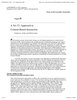 A Six-T`s Approach to Content-Based Instruction