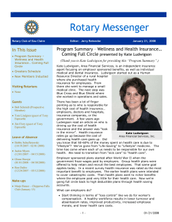 Rotary Messenger Rotary Club of Eau Claire Editor: Jerry Reinecke