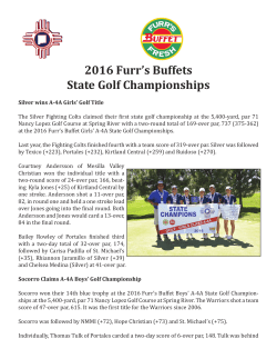 2016 Furr`s Buffets State Golf Championships
