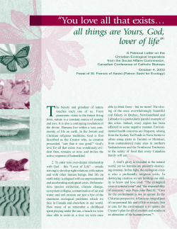 The Christian Ecological Imperative.