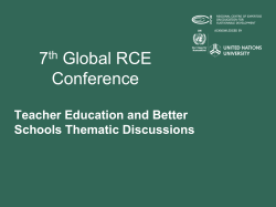 Teacher Education and Better Schools Thematic