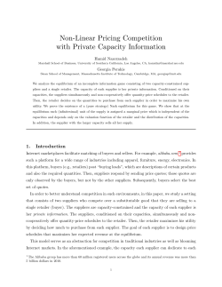 Non-Linear Pricing Competition with Private Capacity Information