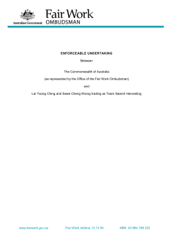 Team Search Harvest Enforceable Undertaking