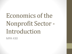Economics of the Nonprofit Sector - Introduction