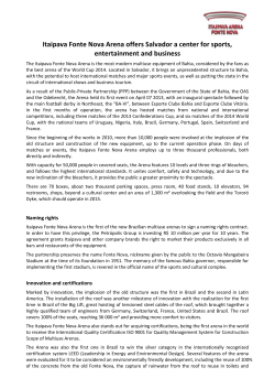 Itaipava Fonte Nova Arena offers Salvador a center for sports