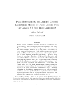 Plant Heterogeneity and Applied General Equilibrium Models of Trade