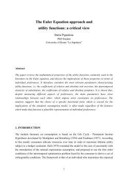 The Euler Equation approach and utility functions: a critical view