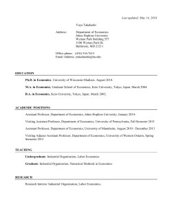 May 14, 2016 Yuya Takahashi Address: Department of Economics