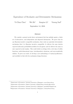 Equivalence of Stochastic and Deterministic Mechanisms