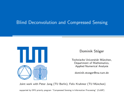 Blind Deconvolution and Compressed Sensing