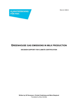 6 Proposed criteria for milk production