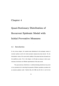 Chapter 4 Quasi-Stationary Distribution of Recurrent