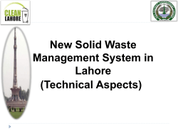 New SWM System in Lahore - Lahore Waste Management Company