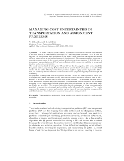 managing cost uncertainties in transportation and assignment