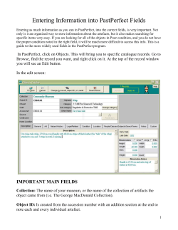 Entering Information into PastPerfect Fields