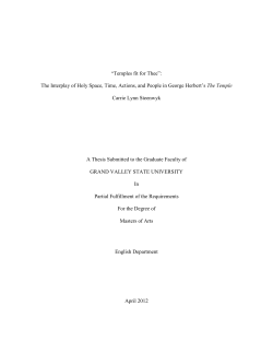 The Interplay of Holy Space, Time, Actions, and People in George