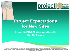 Current Status and Needs - Project 10: Transition Education Network