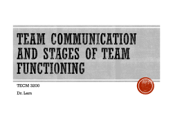 Team Communication and Stages of Team Functioning