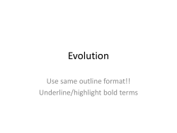 Evolution and Classification