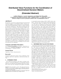 Distributed Value Functions for the Coordination of
