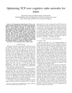 Optimising TCP over cognitive radio networks for trains