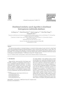 Distributed similarity search algorithm in distributed - ISLAB
