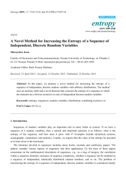 A Novel Method for Increasing the Entropy of a Sequence of