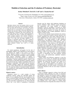 Multilevel Selection and the Evolution of